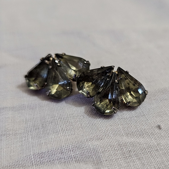 Vintage Jade & Silver Earings - Picture 2 of 3